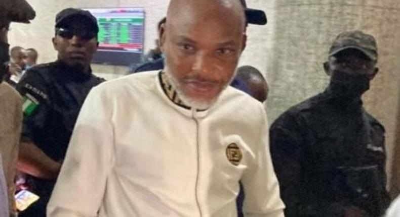 Nnamdi Kanu in court (TheNEWS)