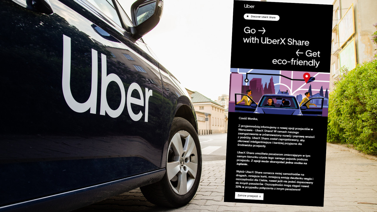 Uber z usługą współdzielenia przejazdu przez pasażerów. Niższe koszty to tylko jedna z korzyści