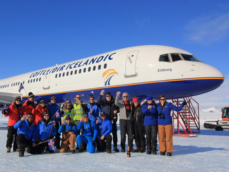 Boeing 757 linii lotniczych Loftleidir na Antarktydzie