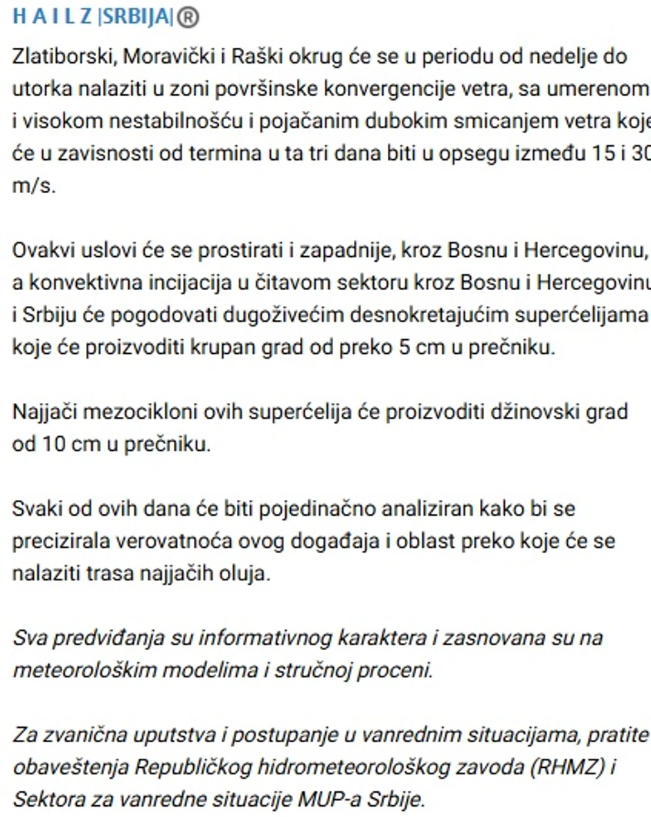 Hailz Srbija upozorenje