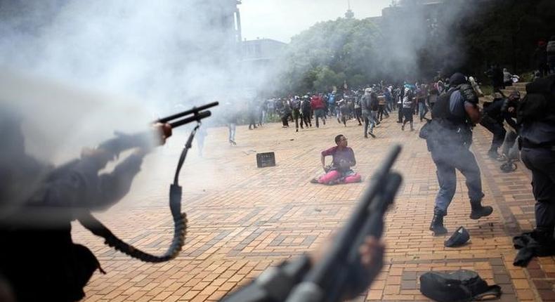 Protesters and police clash at South African student demonstration