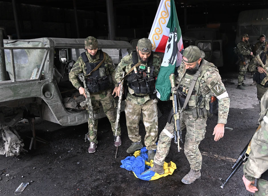 Čečenski dobrovoljci bataljona Ahmat u Marijupolju
