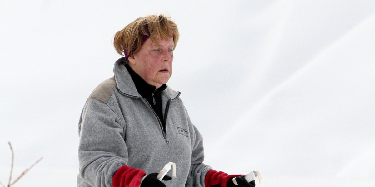 Angela Merkel na nartach
