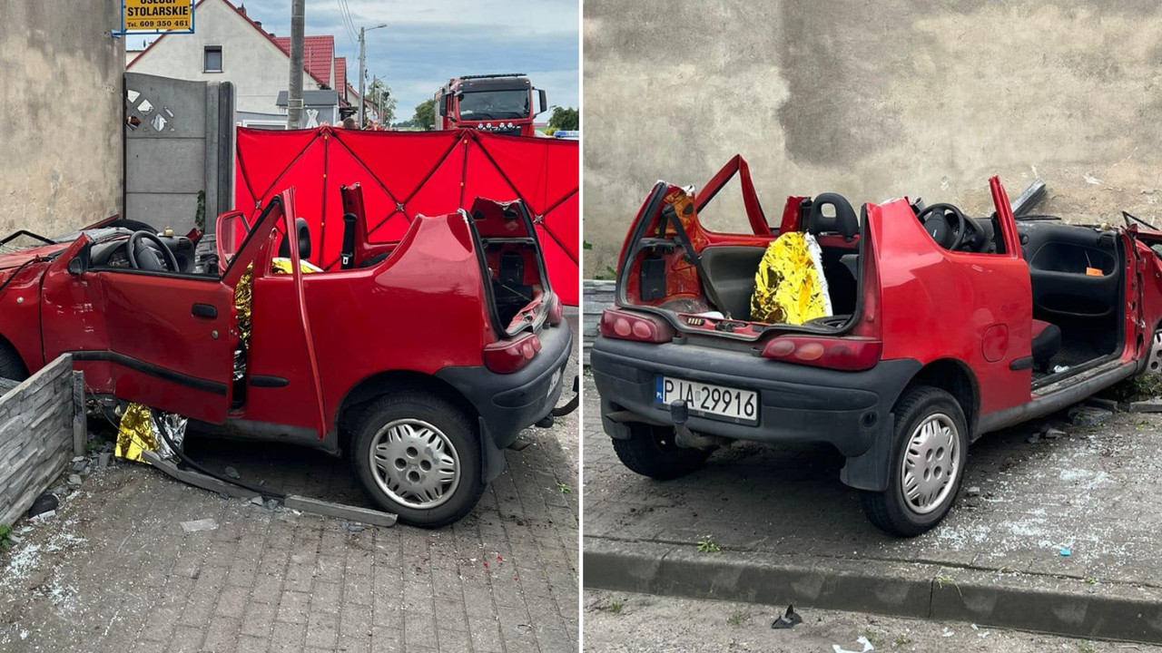 24-latek uderzył w ogrodzenie. Został uwięziony w rozbitym aucie