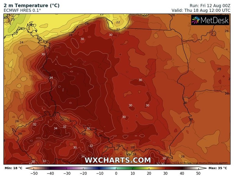 Jeszcze przed 20 sierpnia temperatura może sięgnąć aż 35 st. C