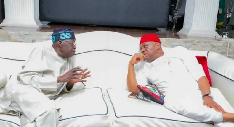 Bola Tinubu during his visit to Orji Kalu in Abuja (Punch)