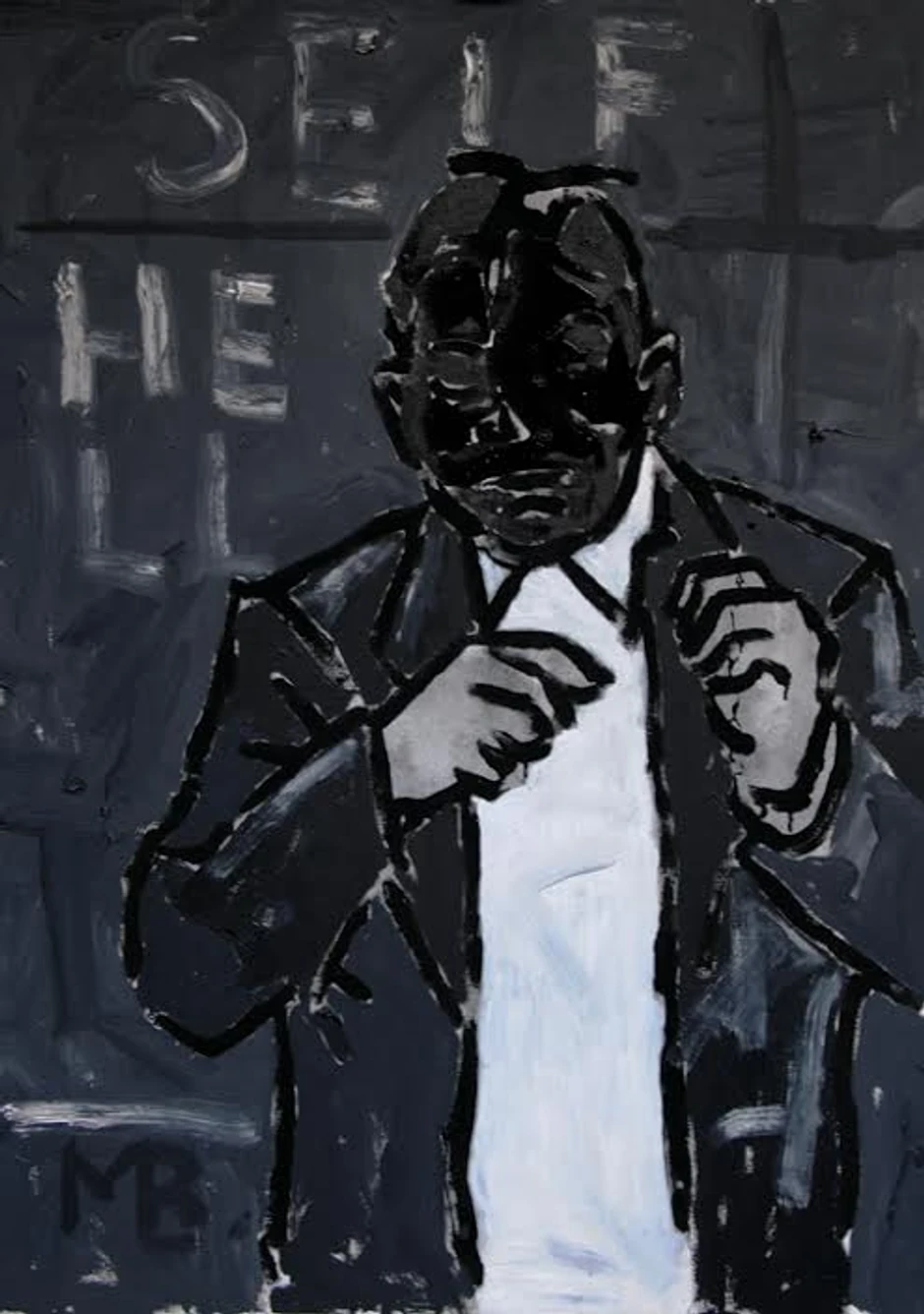 "Self Hell", 2016, ulje-pigment na platnu, 100x70