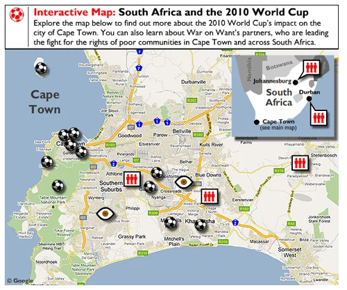 Mundial 2010 oczami War On Want nie jest radosną sportową imprezą. Aktywiście pokazuję tragedię mieszkańców Cape Town