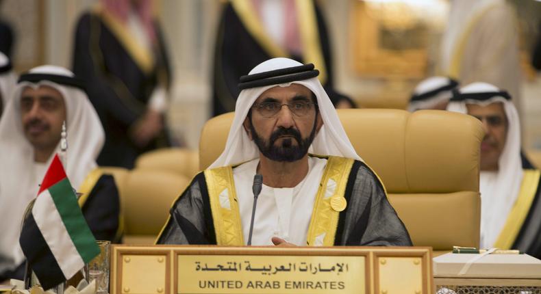 Sheikh Mohammed bin Rashid Al Maktoum, Prime Minister and Vice-President of the United Arab Emirates and ruler of Dubai, attends the Summit of South American-Arab Countries, in Riyadh November 10, 2015.