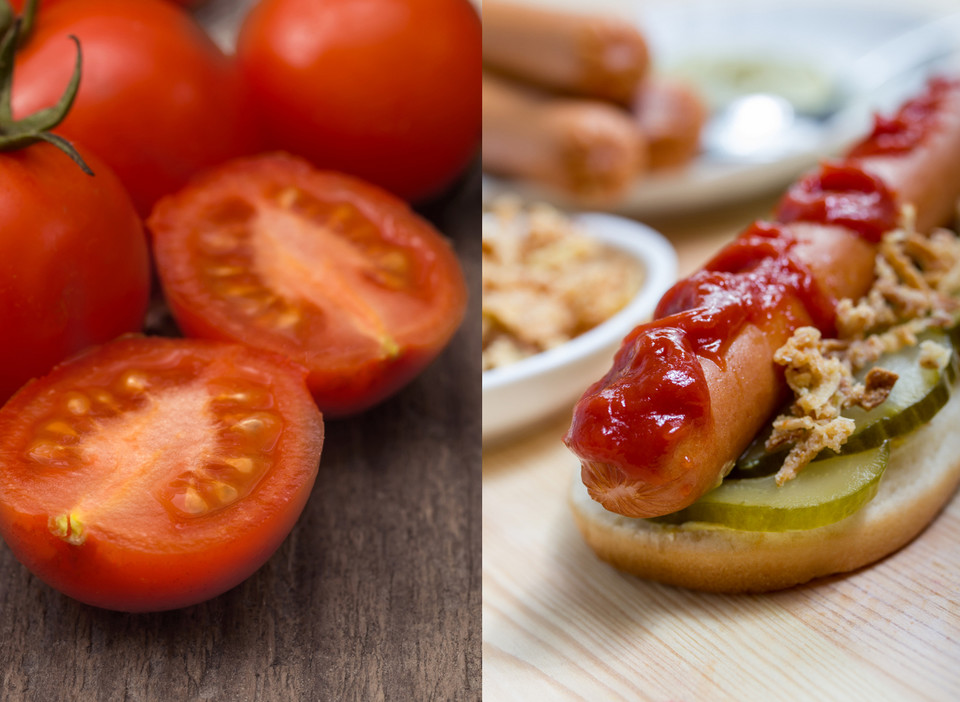 Sprawdź, ile kalorii ma pomidor i ketchup