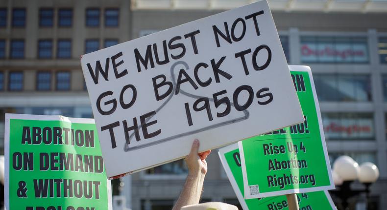 Many of the signs were hand-written.