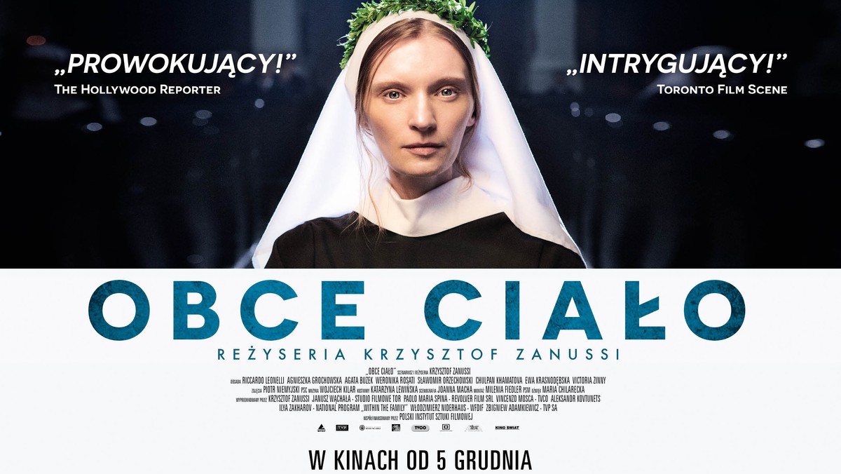 "Obce ciało" to międzynarodowa koprodukcja wyreżyserowana przez polskiego twórcę. Film ten miał już swoje pokazy na takich wydarzeniach filmowych jak festiwale w Toronto, Chicago, Kijowie (nagrody dla najlepszego filmu i za najlepszą muzykę), Mumbaju, Rzymie, São Paulo i w Warszawie. Prezentujemy oficjalny plakat.