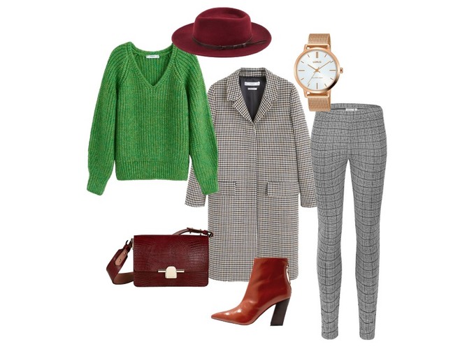 Jesienne STYLIZACJE z płaszczem w kratę