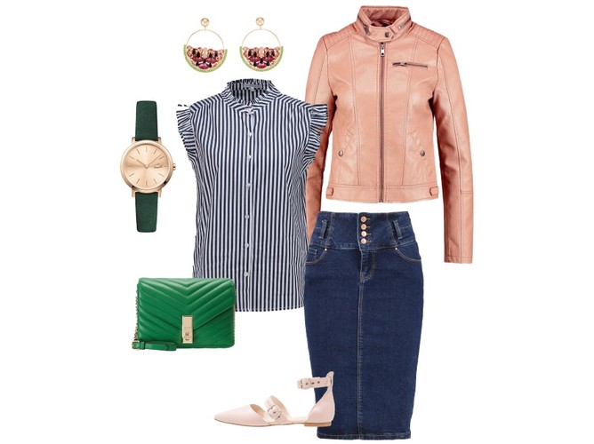 STYLIZACJE z jeansową spódnicą