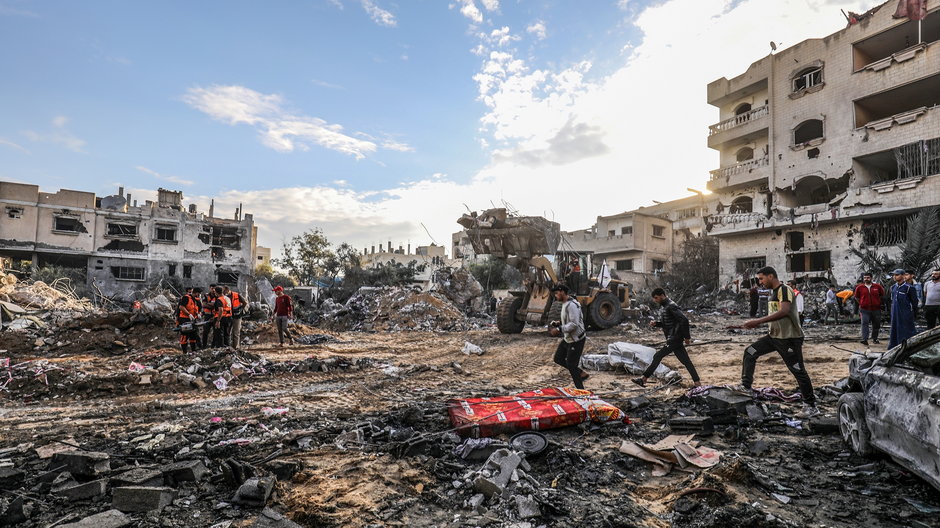 Skutki bombardowań w Strefie Gazy