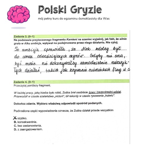 Egzamin ósmoklasisty 2024. Język polski [ARKUSZE CKE i ODPOWIEDZI]. Zadanie 3 i 4