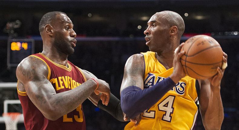 LeBron James and Kobe Bryant