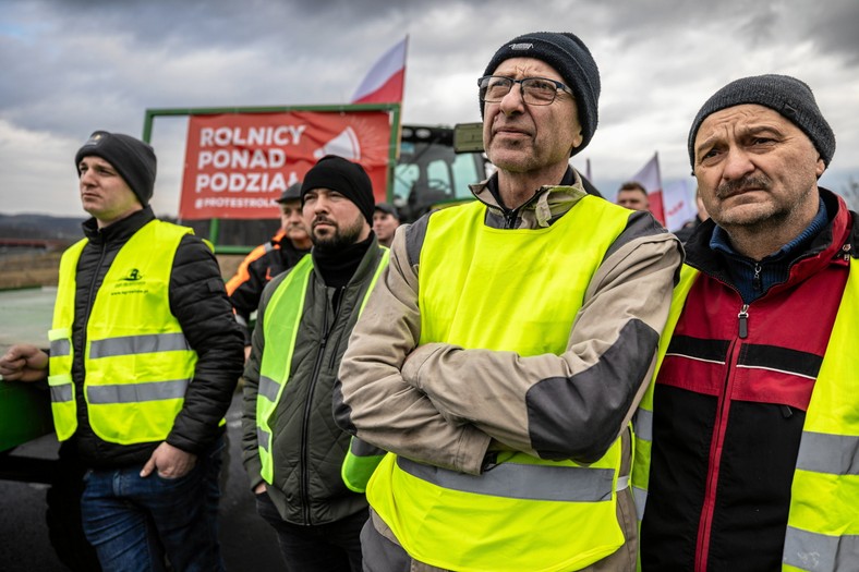 Rolnicy na proteście w Gorzyczkach