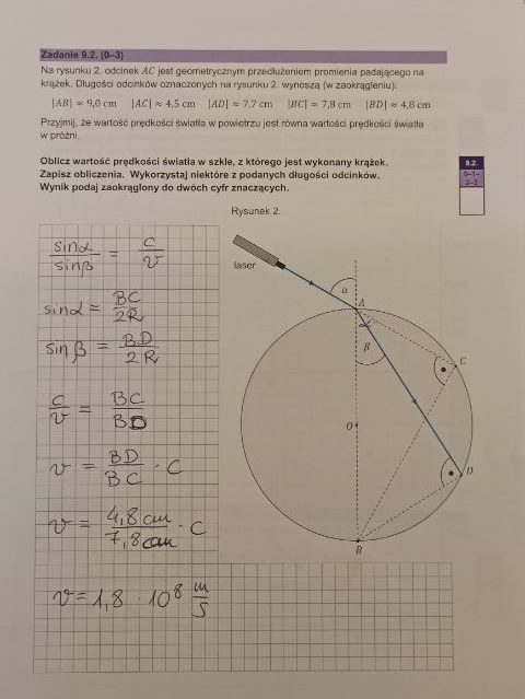 Matura 2023 - fizyka rozszerzona — rozwiązanie zad. 9.2