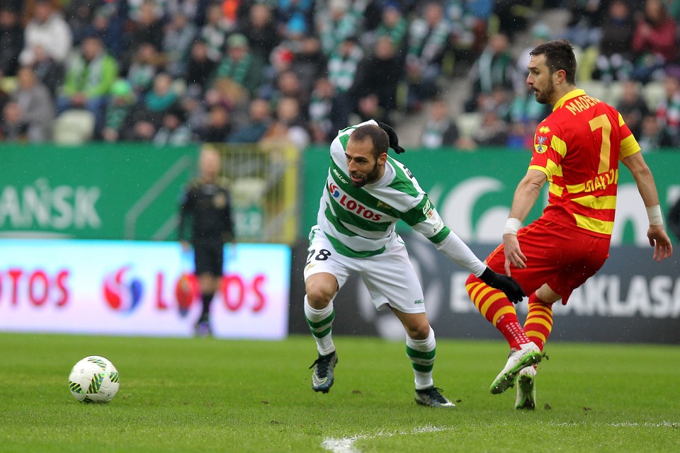 PIŁKA NOŻNA LIGA POLSKA LECHIA JAGIELLONIA (Flavio Paixao Sebastian Madera)