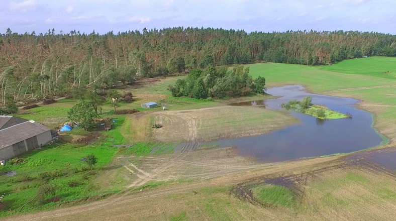 Skutki wylania rzeki Krówki