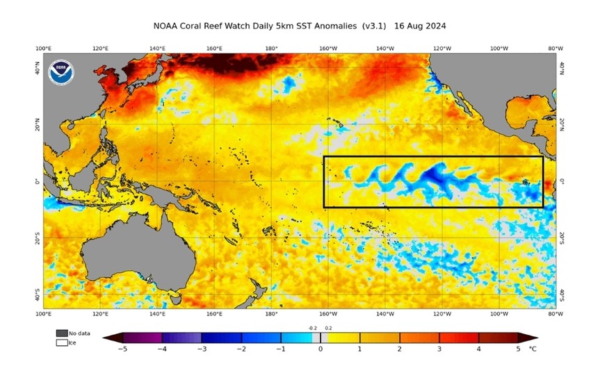 Anomlaije temperature okeana