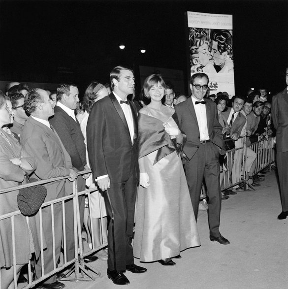 Macha Méril i Jean-Luc Godard na festiwalu w Wenecji, 1964 r.