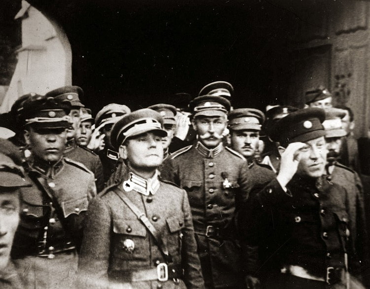 Symon Petlura i oficerowie armii URL, Kijów 1920