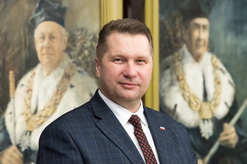 Przemysław Czarnek z wizytą na Politechnice Gdańskiej, 5 stycznia 2023 r.