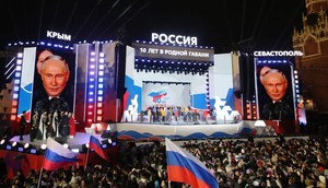 Russian President Vladimir Putin in Red Square, Moscow, to mark 10 years of Russia's annexation of Crimea on March 18, 2024.Contributor via Getty Images