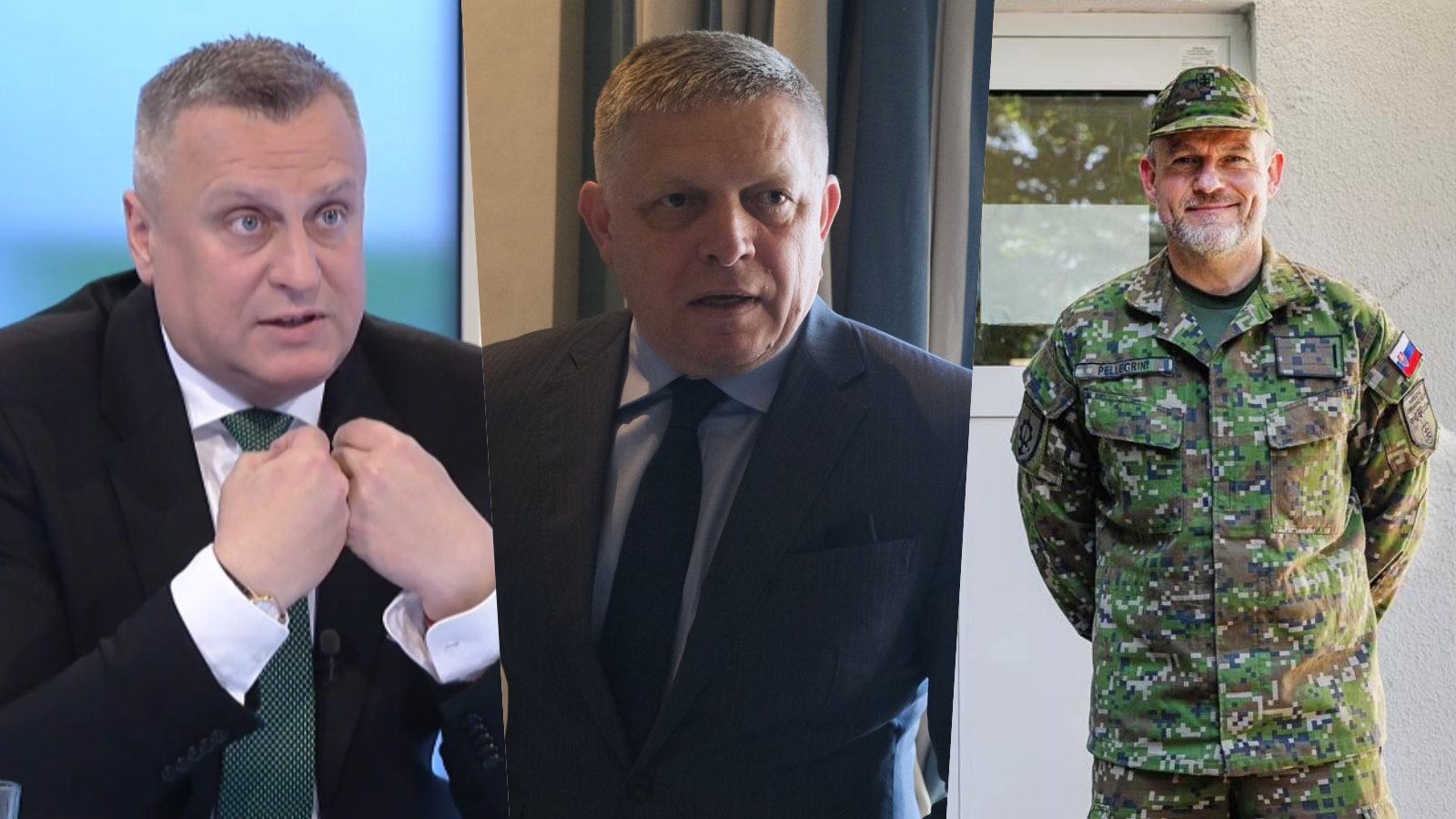 Predseda SNS Andrej Danko, premiér Robert Fico a prezident Peter Pellegrini. 