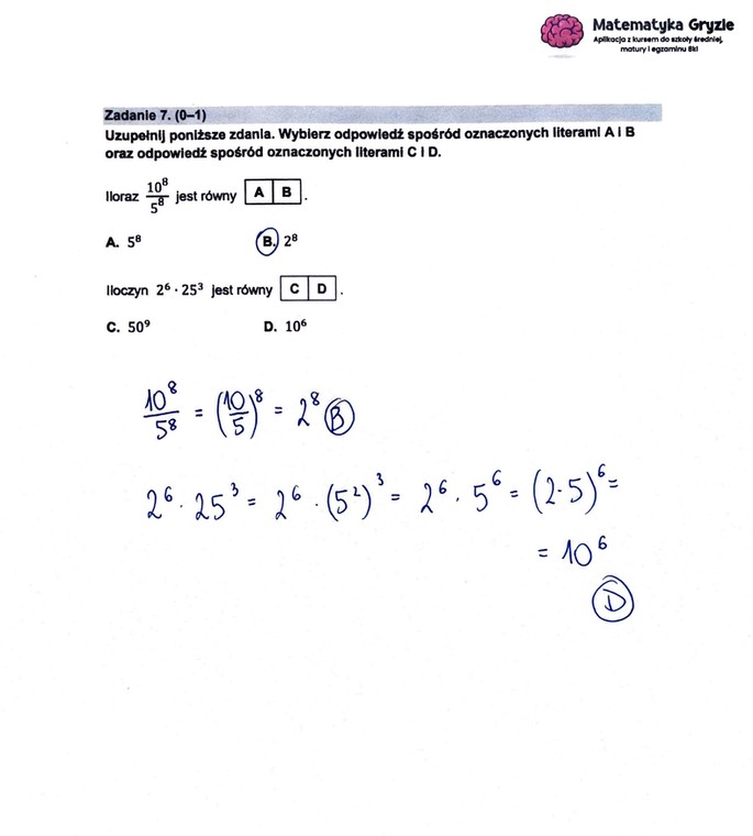 Egzamin ósmoklasisty 2023 z matematyki - zadanie 7