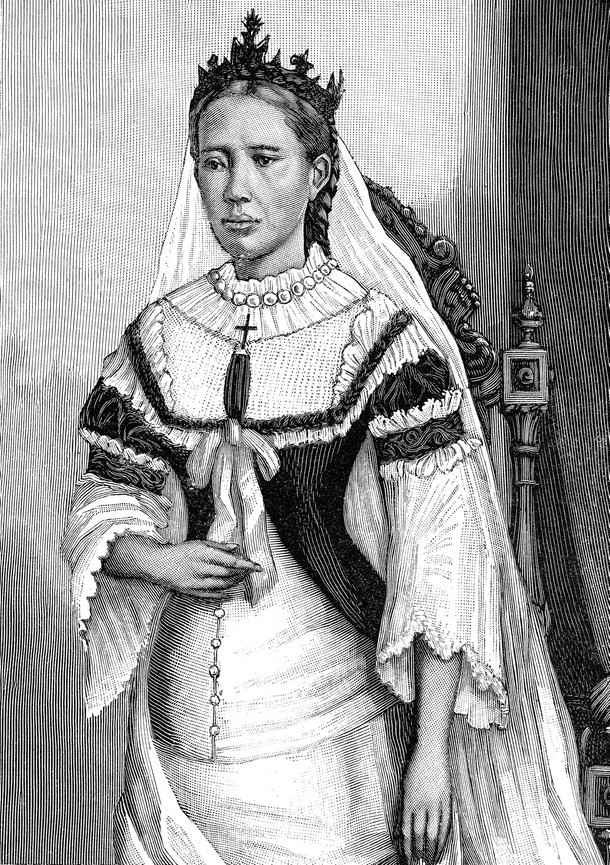 Ranavalona I (1778–1861), królowa Madagaskaru, litografia opublikowana w 1874 r.