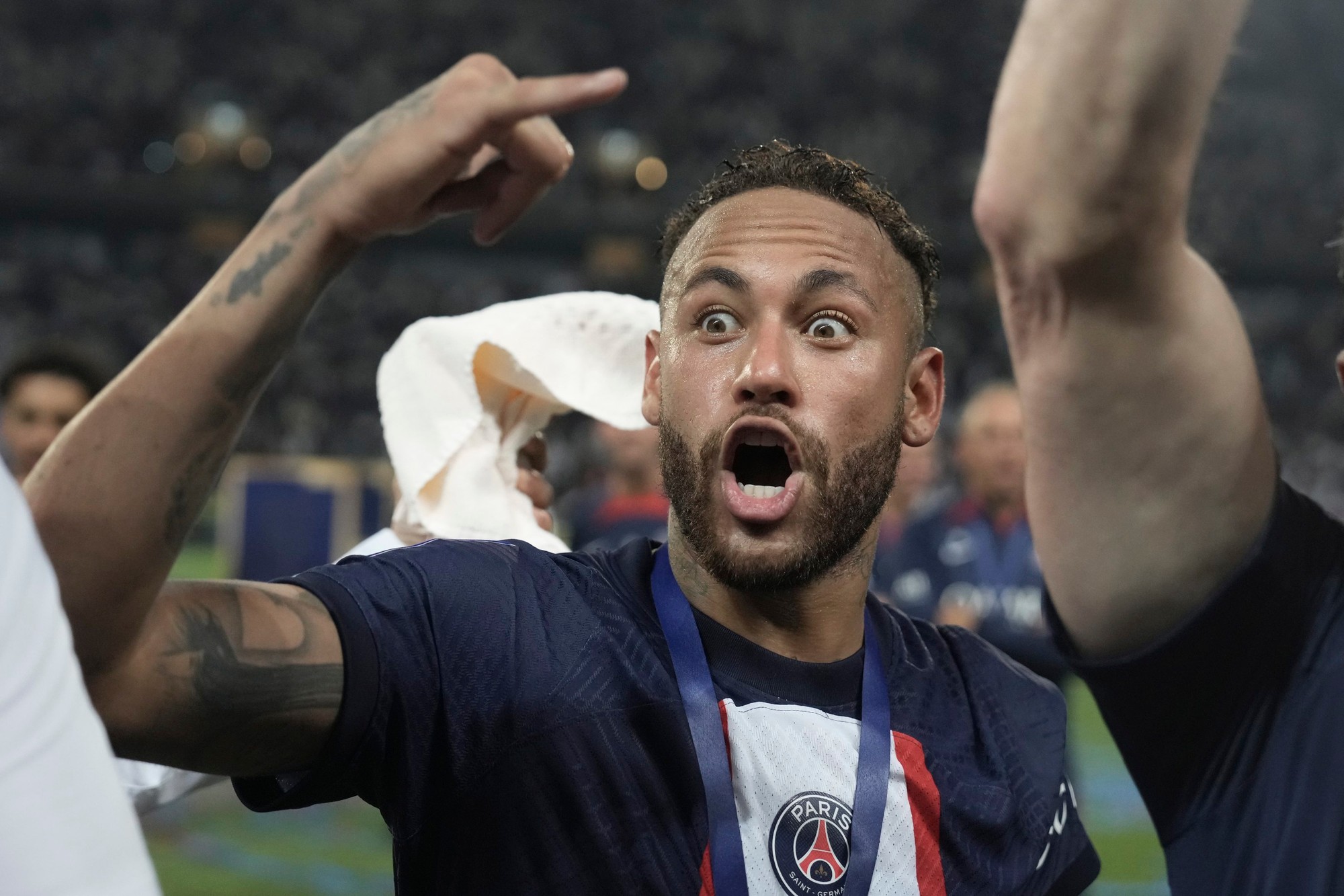 Brazílsky futbalista Neymar v drese PSG. 