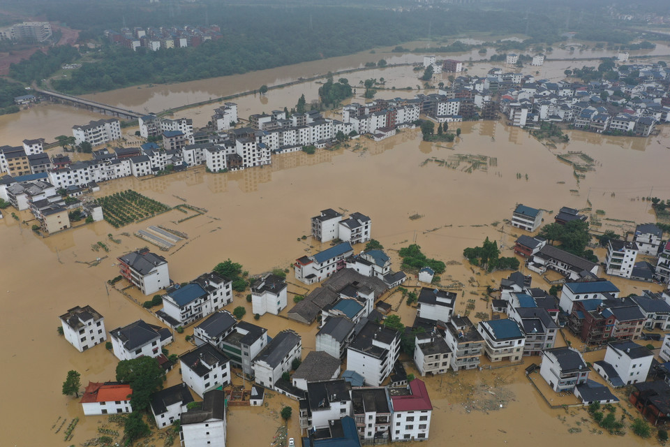 Powódź w mieście Shangrao