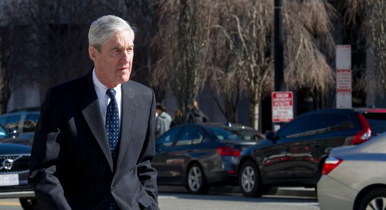 Special Counsel Robert Mueller walks to his car after attending services at St. John's Episcopal Church, across from the White House, in Washington, Sunday, March 24, 2019. Mueller closed his long and contentious Russia investigation with no new charges, ending the probe that has cast a dark shadow over Donald Trump's presidency. (AP Photo/Cliff Owen)