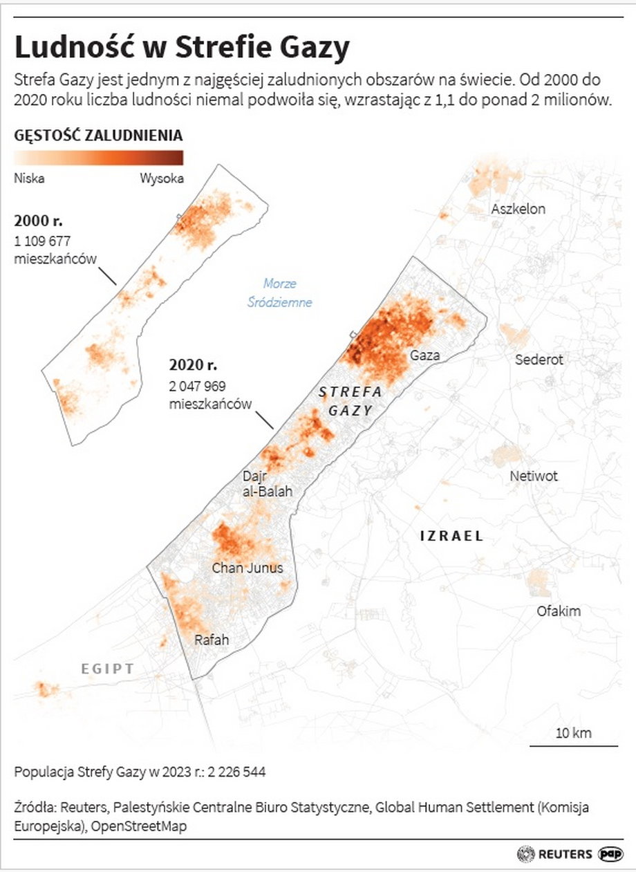 Wojna Izrael-Hamas. Ludność w Strefie Gazy