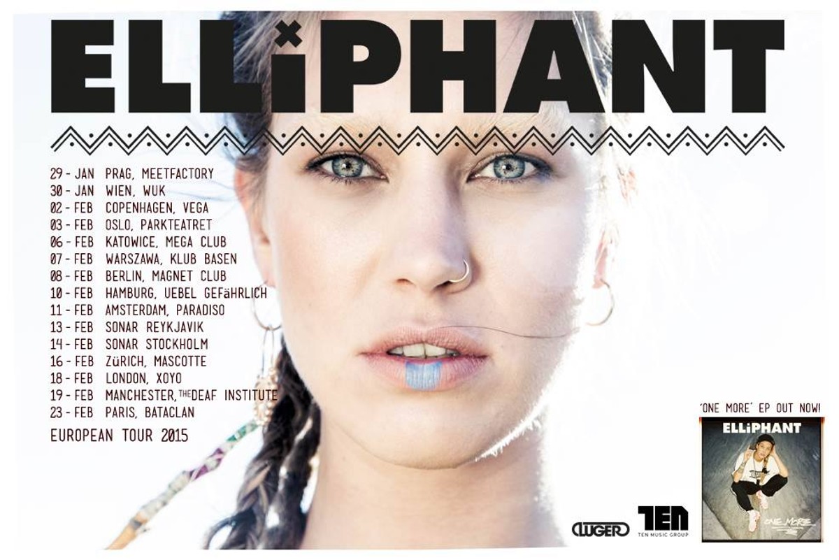 Elliphant, 07 lutego 2015, BEFORE FESTIWAL TAURON NOWA MUZYKA 2015, 07.02.2015, Warszawa, Basen Jej pierwszy występ w Polsce został uznany za jeden z najciekawszych koncertów podczas tegorocznej odsłony festiwalu Tauron Nowa Muzyka. Niewielu spodziewało się, że niespełna trzydziestoletnia artystka porwie do tańca wszystkich zgromadzonych pod sceną główną, przyćmiewając swoją energią takie gwiazdy jak Kelis czy Nenneh Cherry. Szwedzka artystka, której kariera zaczęła się zaledwie dwa lata temu od wielkiego sukcesu, jakim okazał się utwór Down on Life, potrafiąca połączyć niewymuszony rapowy flow z ciężkimi elektronicznymi bitami i nieustającą zabawą, pojawi się 6 lutego w katowickim Mega Clubie, zaś dzień później będziecie mogli jej posłuchać w stołecznym klubie Basen.