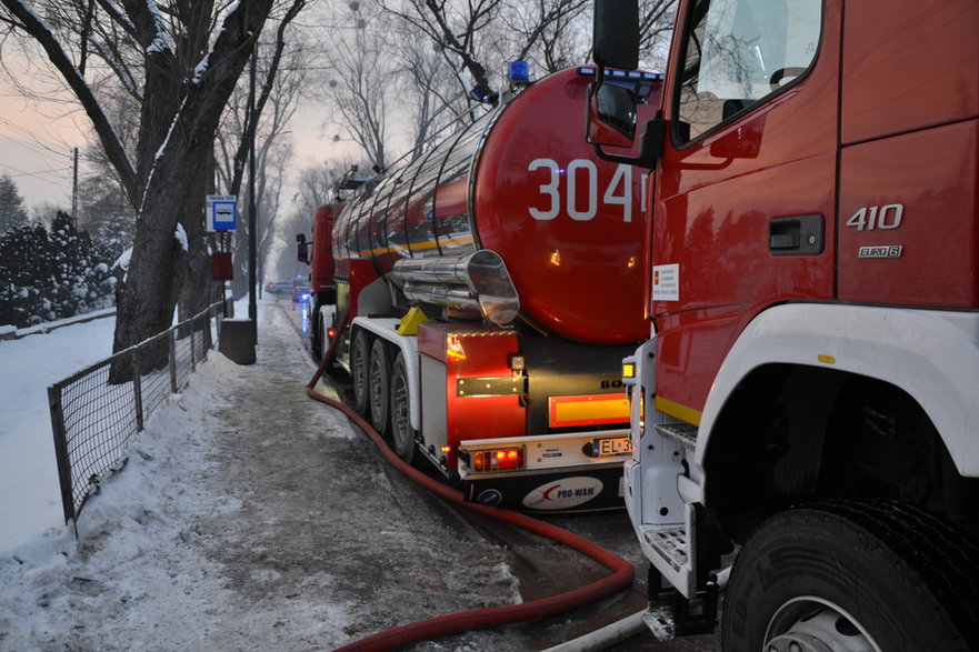 Pożar przy ul. Okólnej w Łodzi