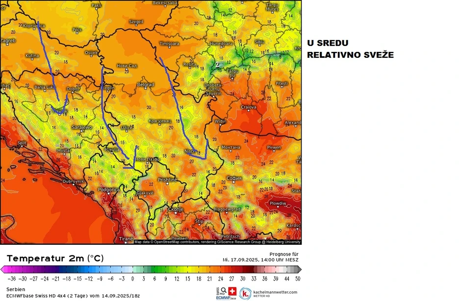 Relativno sveže vreme u celoj Srbiji u sredu