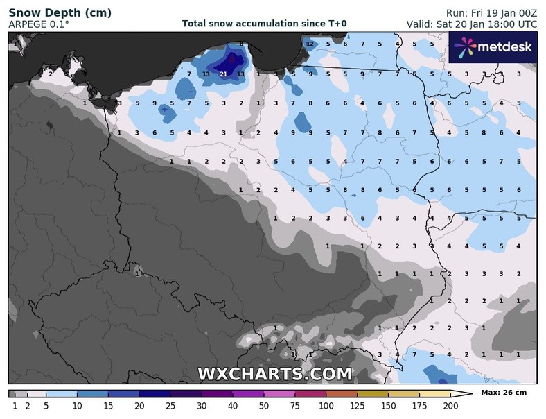 Do sobotniego wieczora na Kaszubach spadnie nawet do ok. 20 cm śniegu