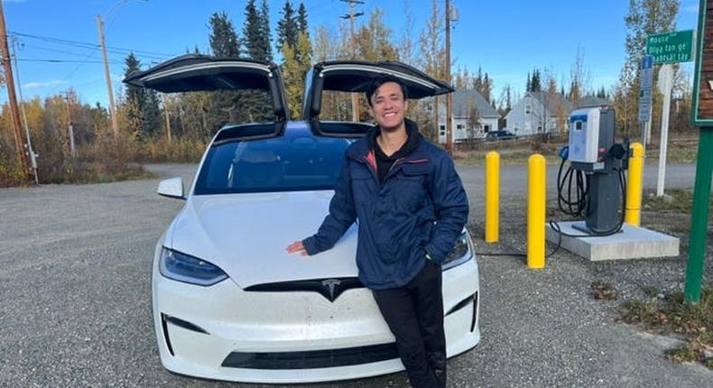 A Tesla owner said he lived out of his EV for a year.Courtesy of Sandro van Kuijck