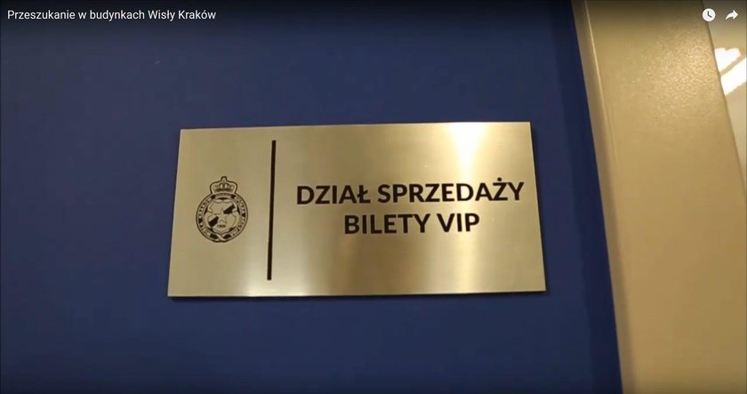 Jest nagranie z przeszukania w siedzibie Wisły Kraków