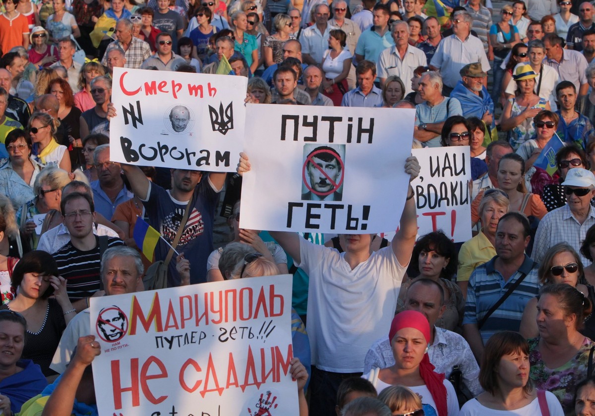 Demonstacje w Mariupolu