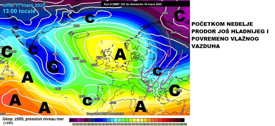Početak ove nedelje obeležiće prodor hladnog vazduha