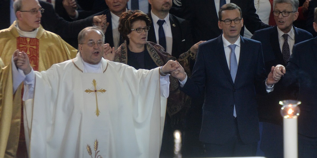 O. Tadeusz Rydzyk i premier Mateusz Morawiecki.