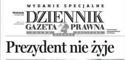 Okładka wydania 'Dziennika Gazety Prawnej' z 11 kwietnia 2010 roku