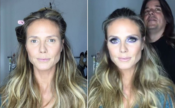 Lepiej jej z makijażem czy bez? Heidi Klum pokazała na Instagramie, jak wygląda "robienie się na bóstwo"