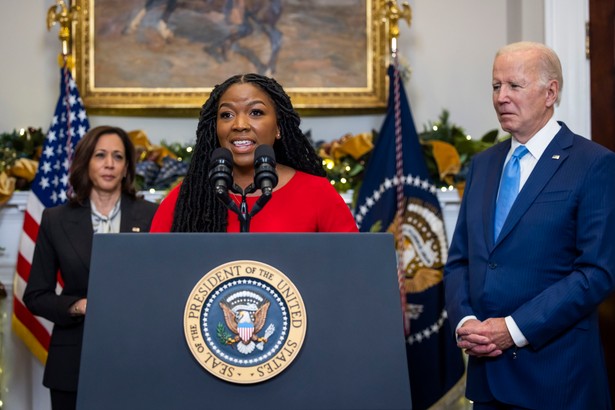 Cherelle Griner, żona Brittney Griner i prezydent Joe Biden