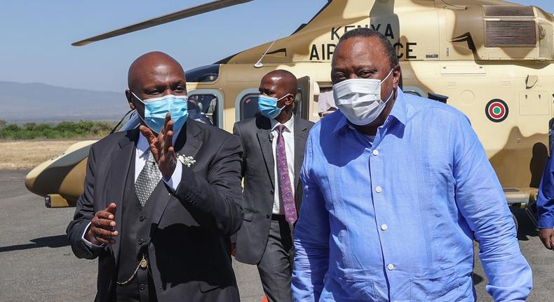 President Uhuru Kenyatta arrives in Kabarak for former President Mzee Daniel Moi's remembrance service